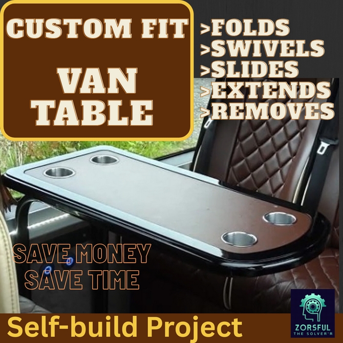 LT1 Save on Self Build Camper Van Folding, Swivelling, Extending Removable Table
